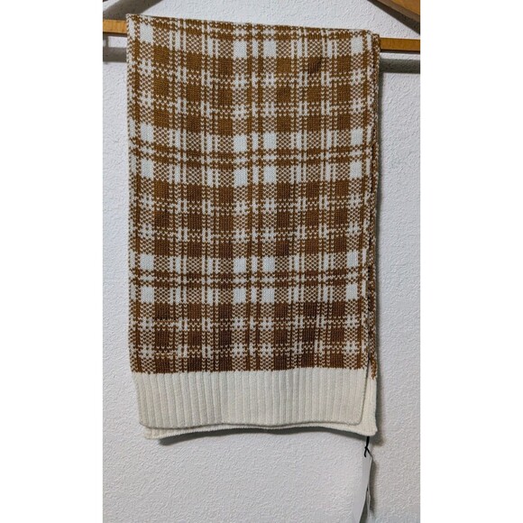 TIMBERLAND " Nature Needs Heroes" Long SCARF 64"×10" New Brown and White - Picture 1 of 5